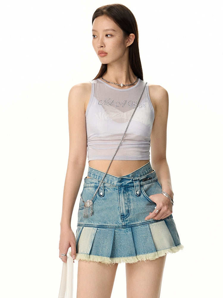 Tighr Sheer Sleeveless Rhinestone Tops