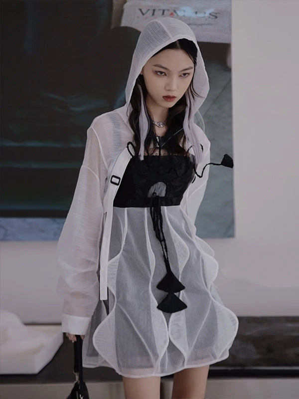 Wave Dress & Sunscreen Hoodie