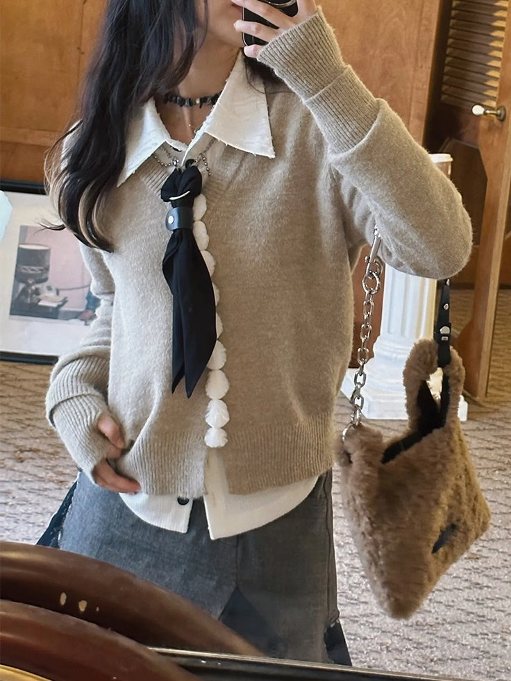 V-neck Knitted Sweater