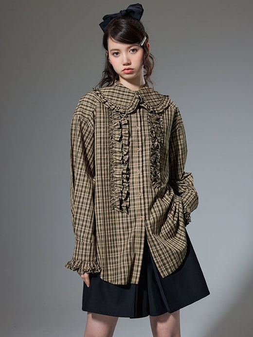 Multi-layered Ruffled Doll Collar Shirt