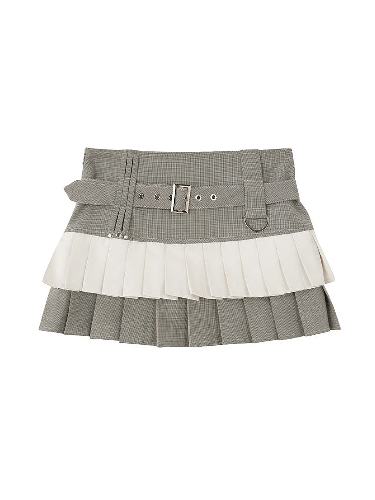 Halter Neck Suspender Top & Short Pleated Cake Skirt