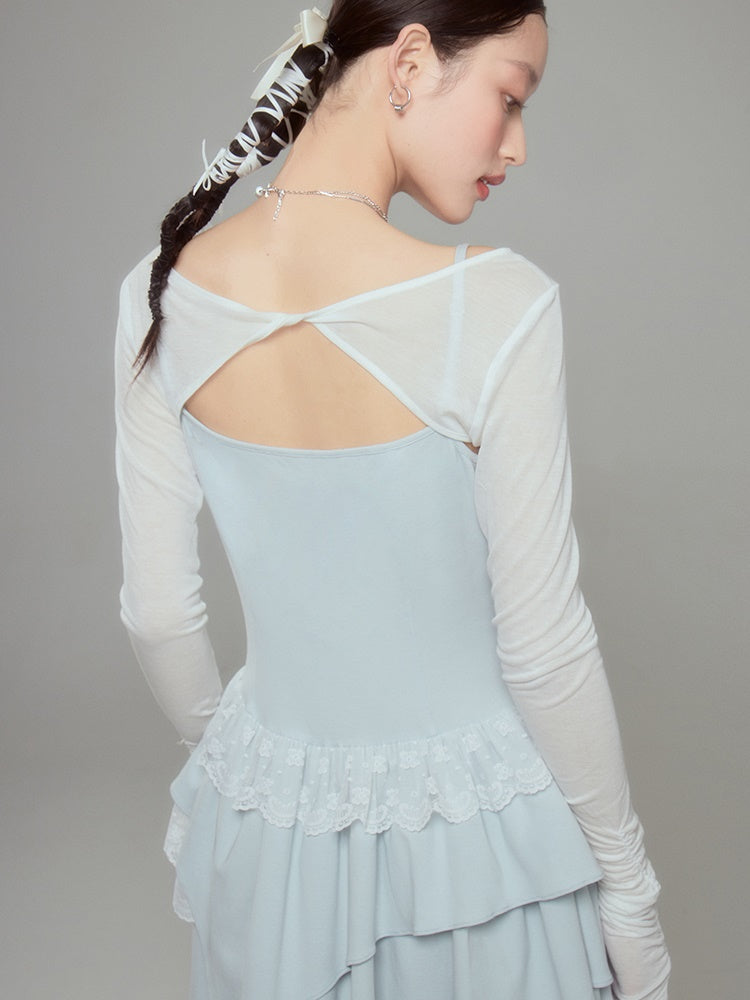 Lace Ballet Suspender Dress ＆ Sleeve Top