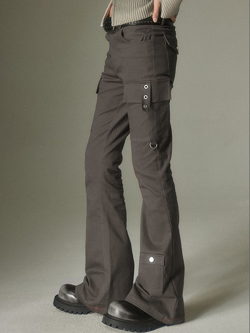 Flap Pocket Design Micro-flared Pants