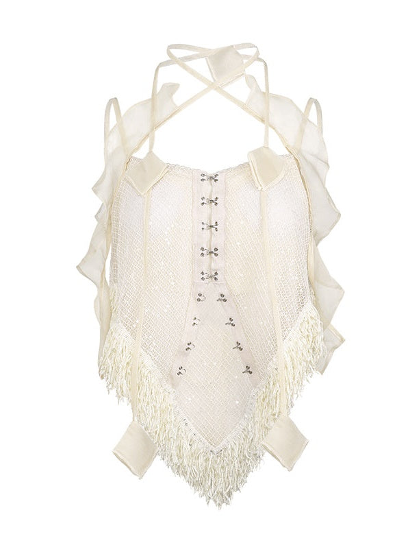 Sequin Mesh Fairy Sling Top