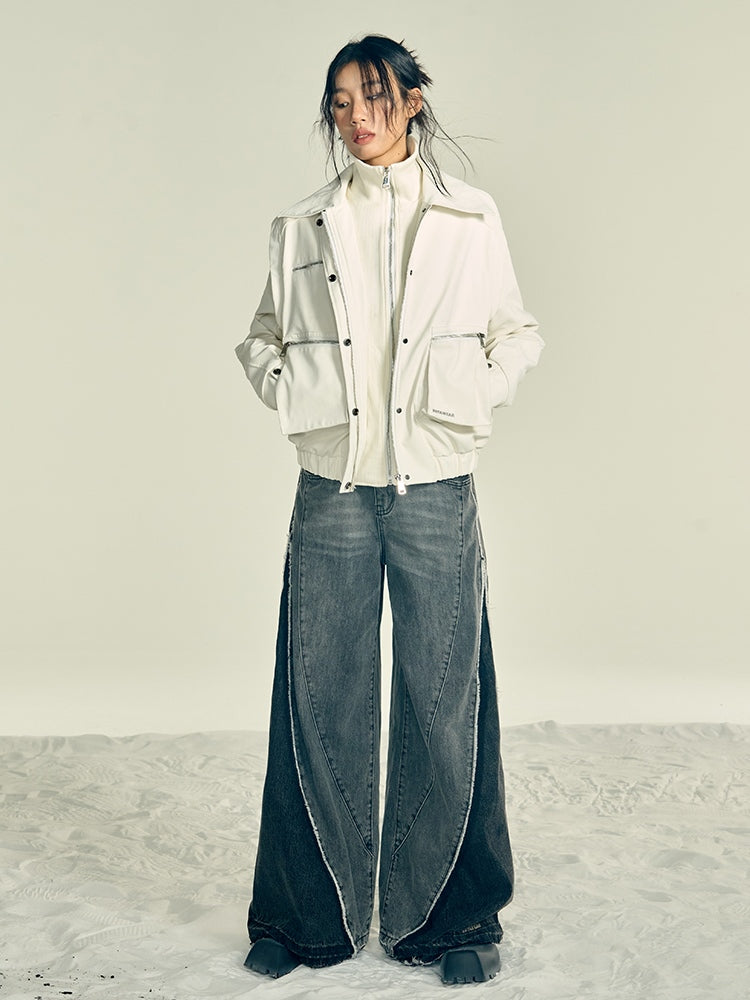 Denim Straight-leg Wide-leg Pants