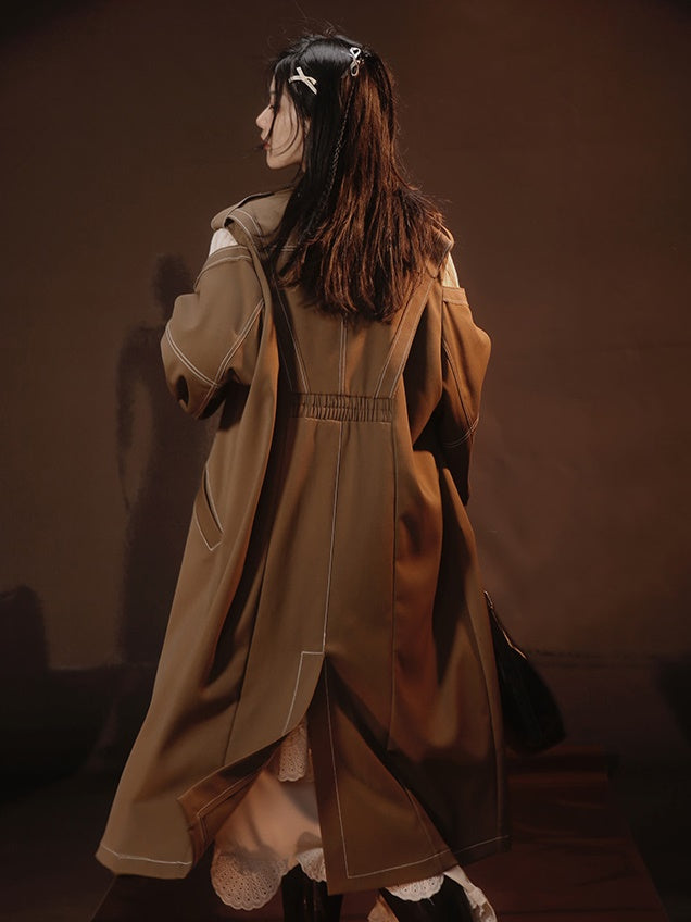 Fake Two-piece Lapel Long Coat