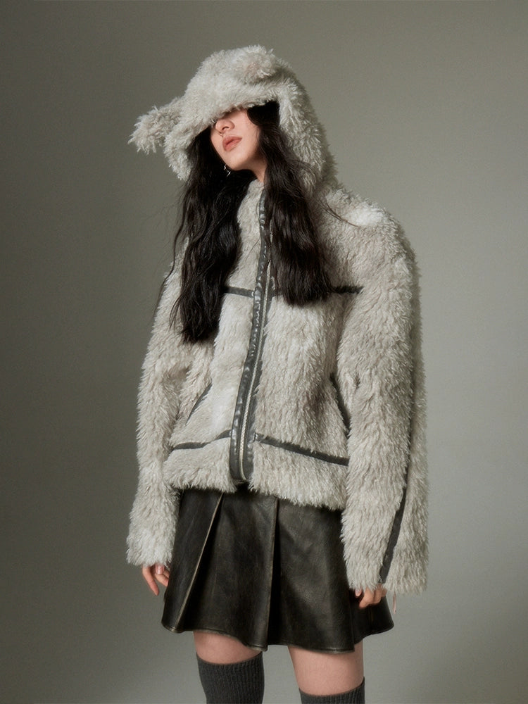 Rabbit Ears Eco-friendly Fur Jacket