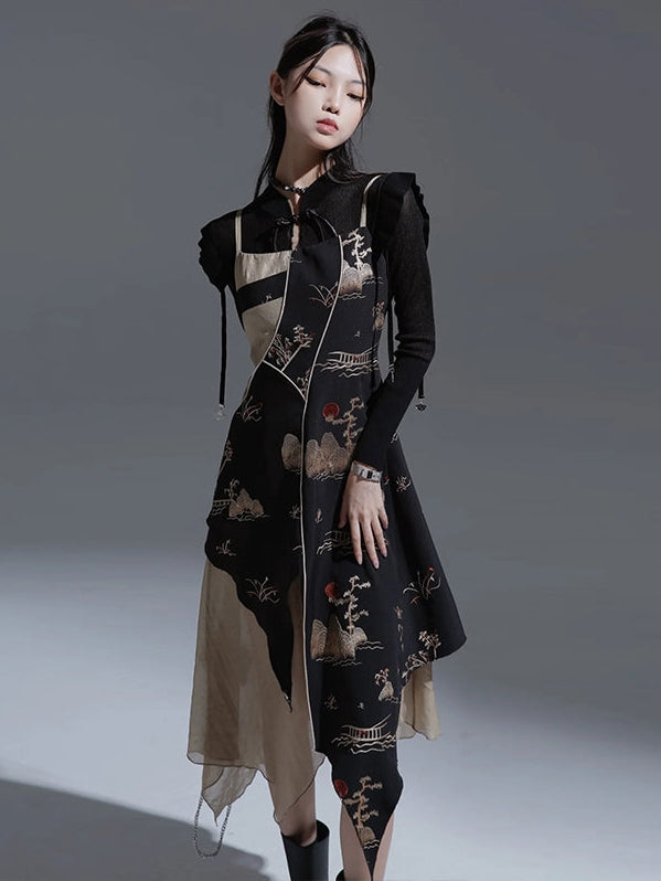 Embroidered New Chinese Style Dress