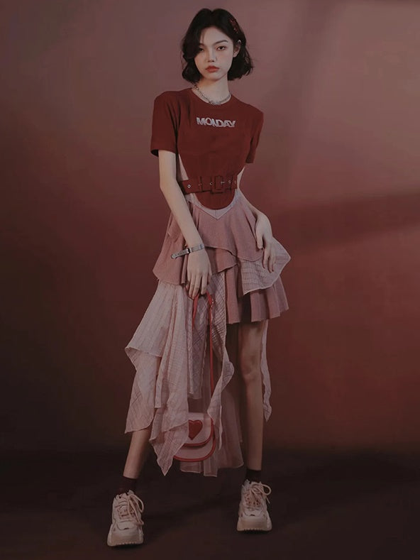 Sling Cake Dress & Embroidered T-Shirt