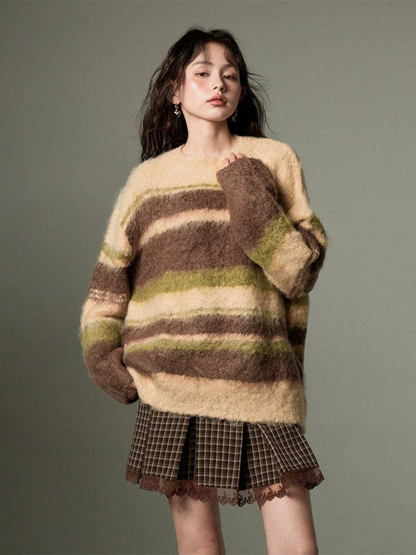 Border Soft And Waxy Loose Sweater