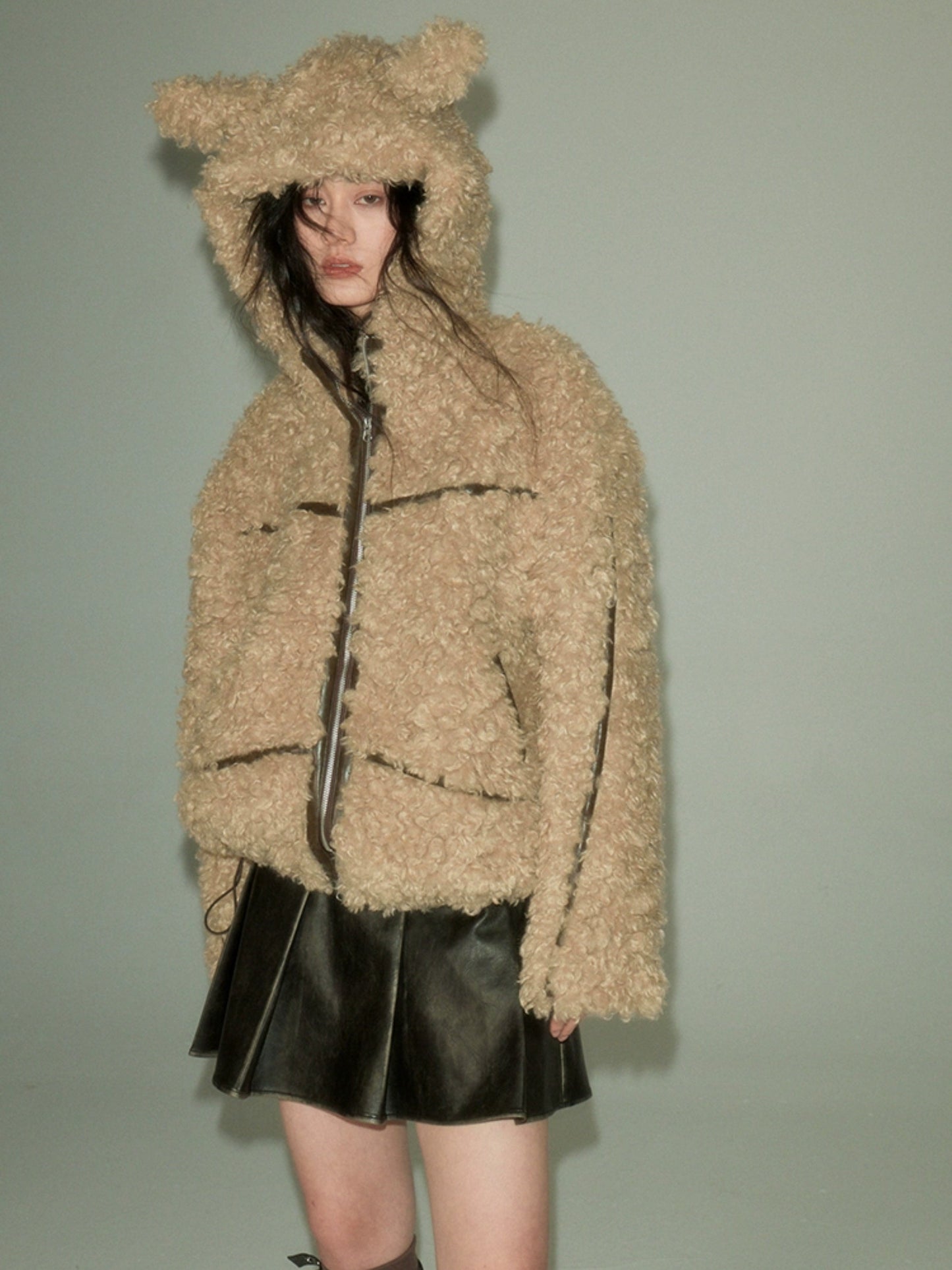 Rabbit Ears Eco-friendly Fur Jacket