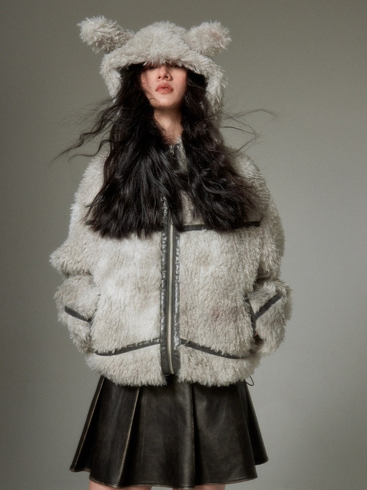 Rabbit Ears Eco-friendly Fur Jacket