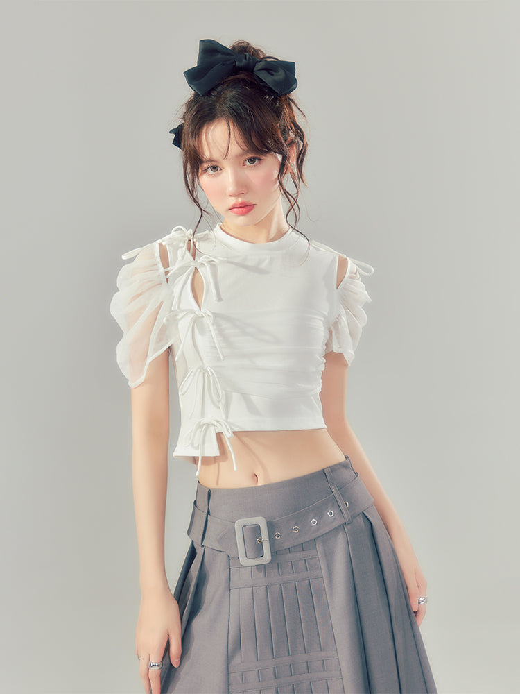 Cropped Nichi Ribbon Blouse