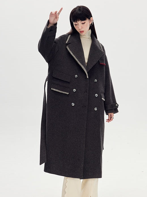 Loose Dropped Shoulders Wool Coat