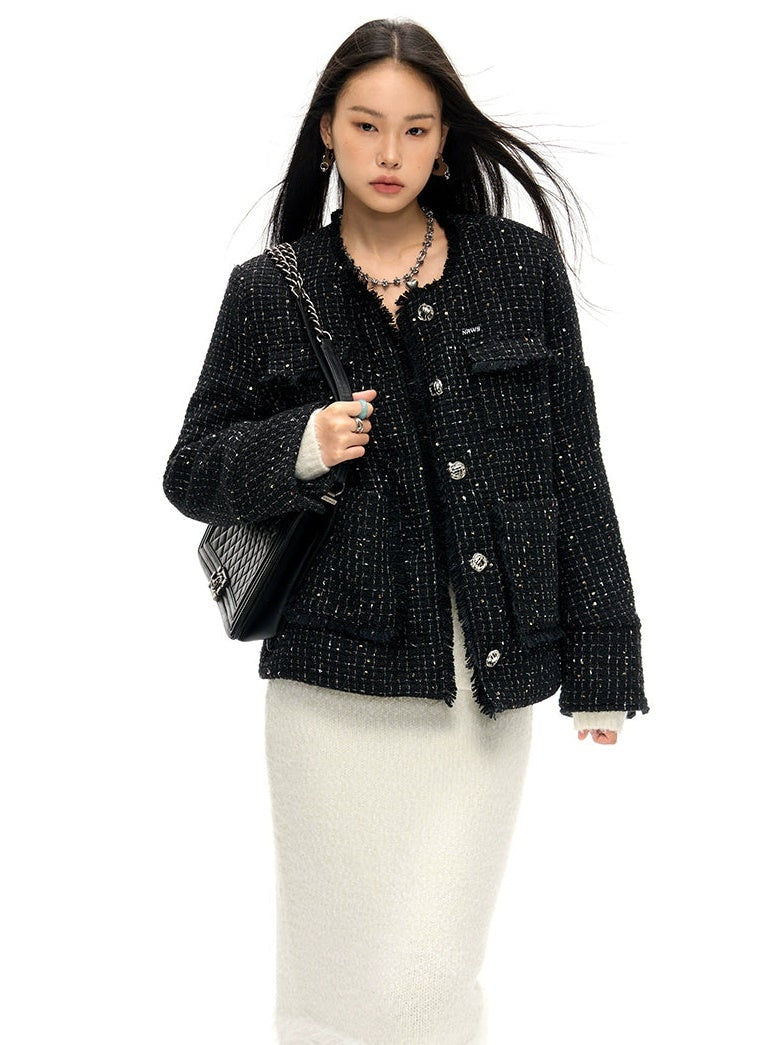 Sparkling Tweed Padded Jacket