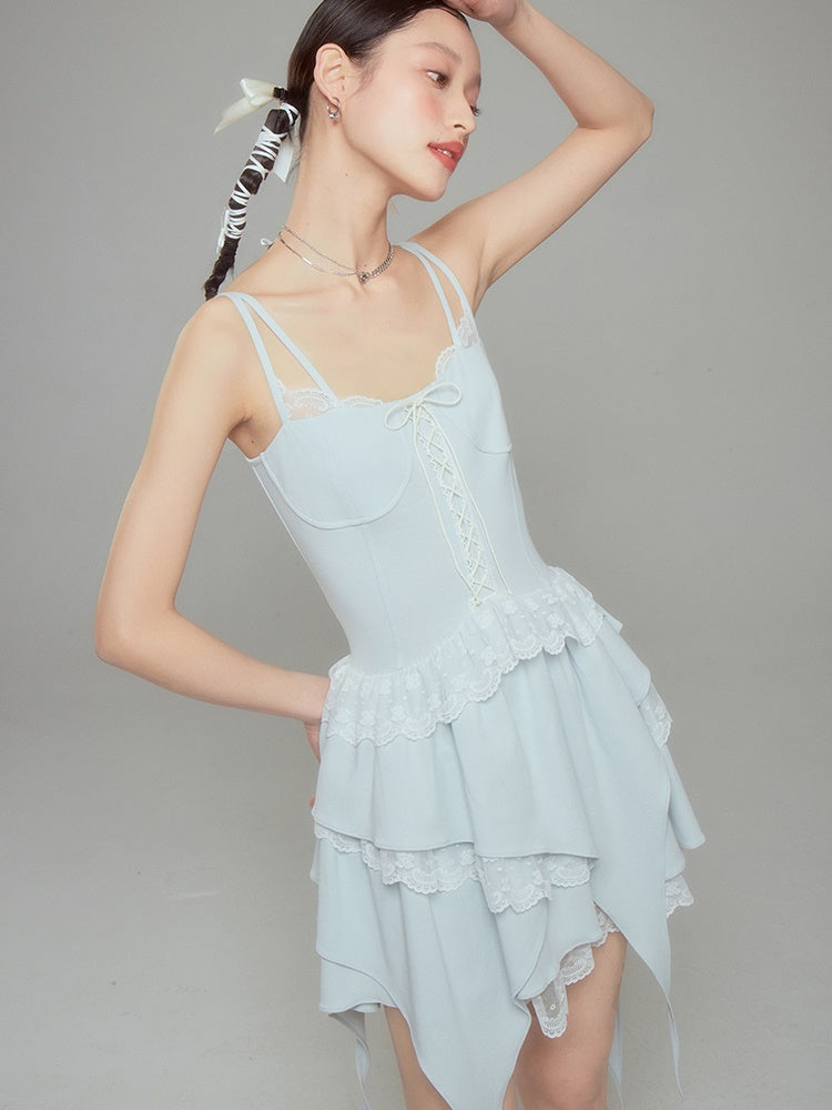 Lace Ballet Suspender Dress ＆ Sleeve Top