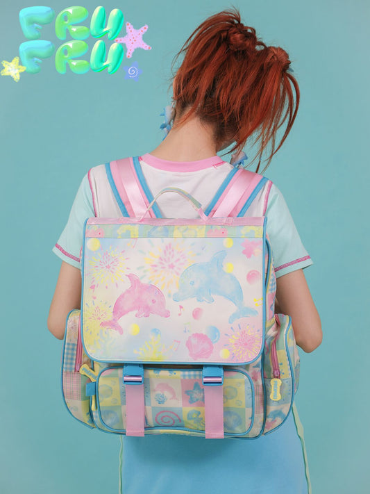 Large Capacity PU Print Backpack