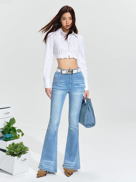 Super Elastic High Waist Bootcut Denim Pants