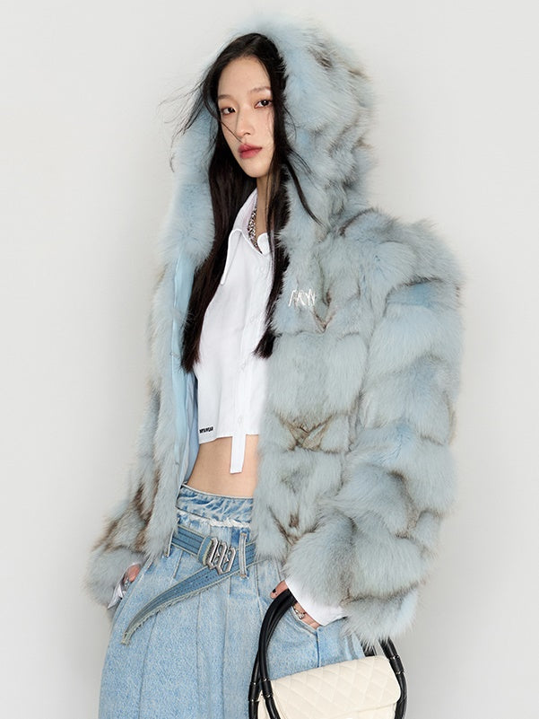 Fox Fur Hooded Jacket