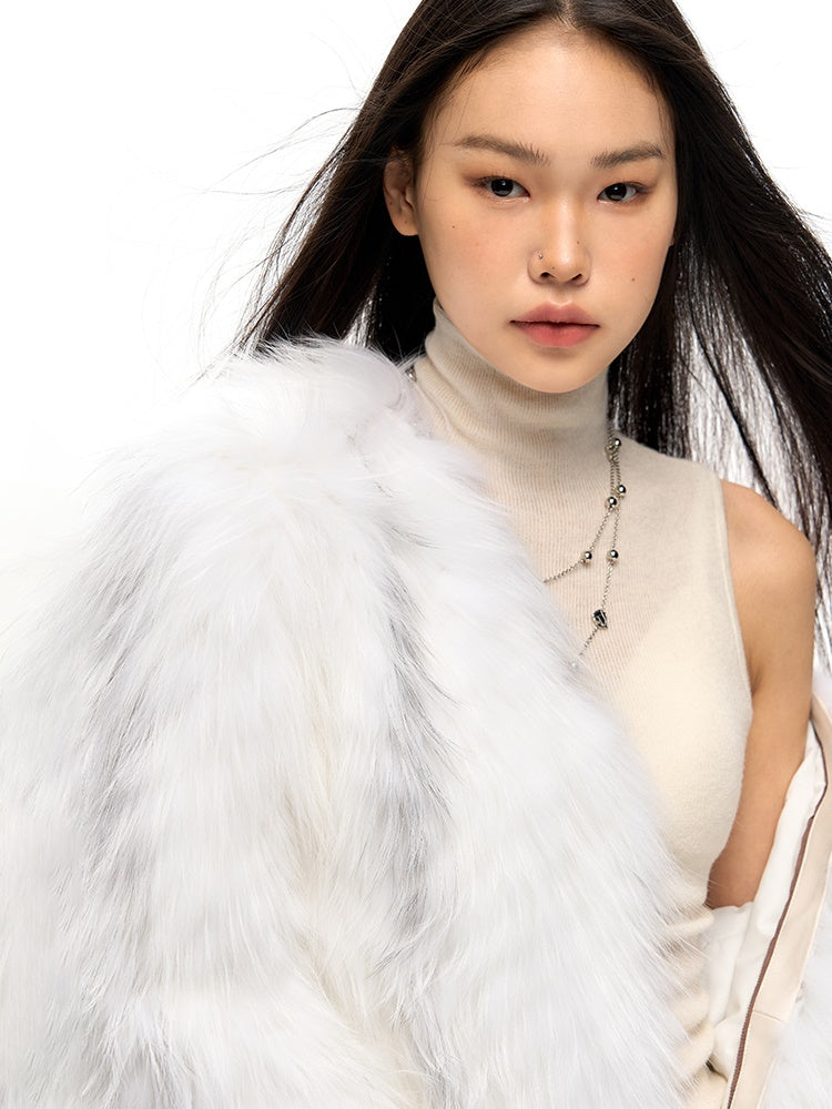 Marble Fox Fur Jacket