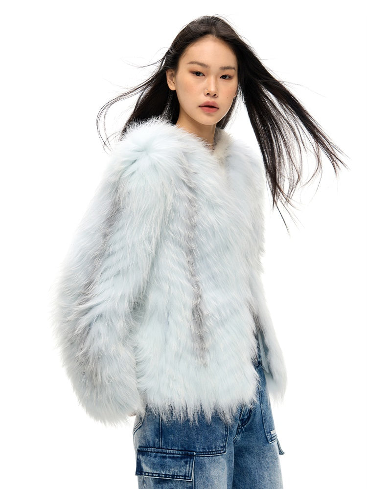 Marble Fox Fur Jacket