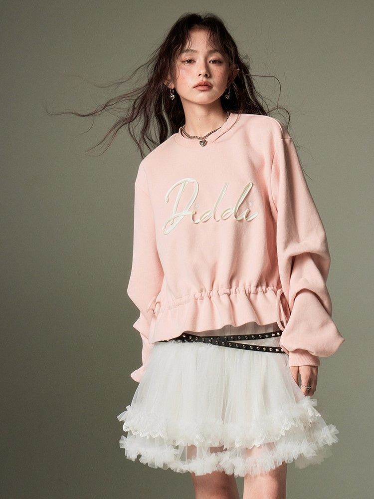 Ribbon Embroidered Pullover