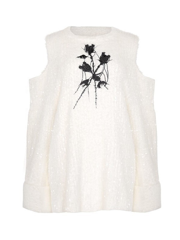 Cut-out Rose Sweater