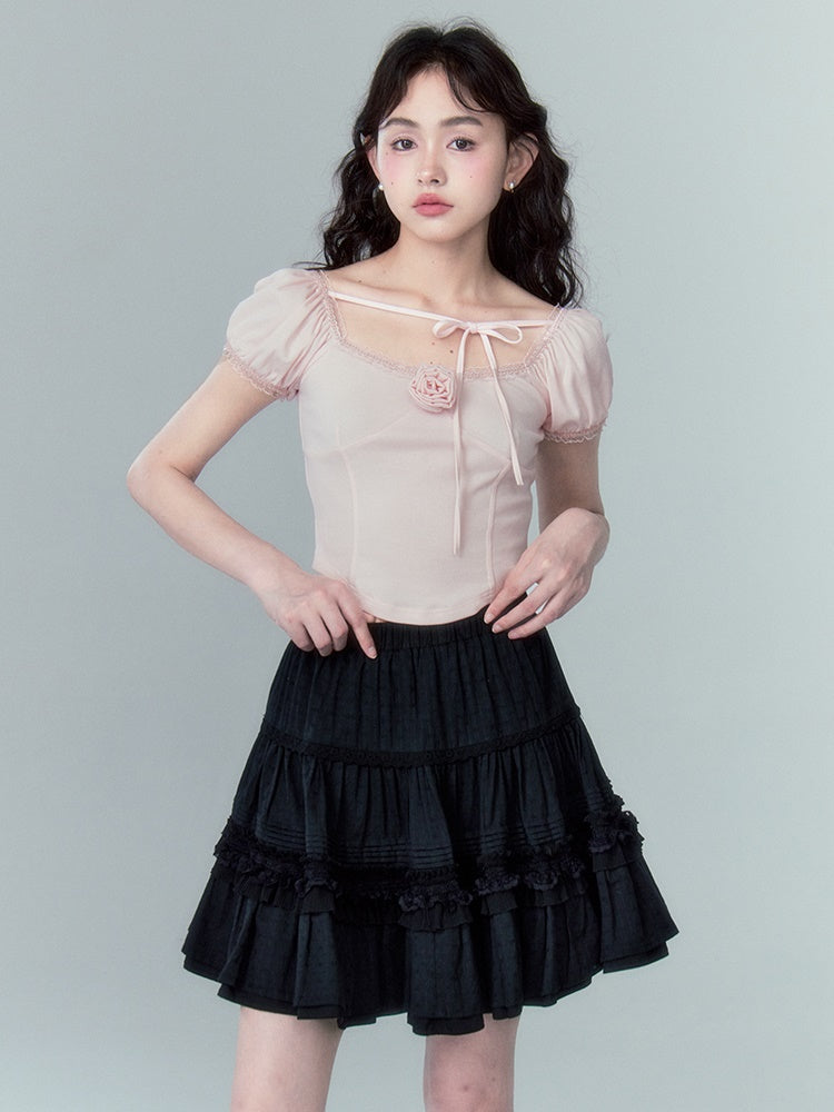 Jacquard Lace Cake Puffy Skirt