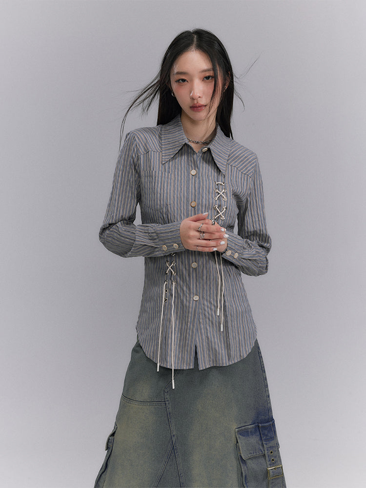 Slim Lace-up Cowgirl Shirt