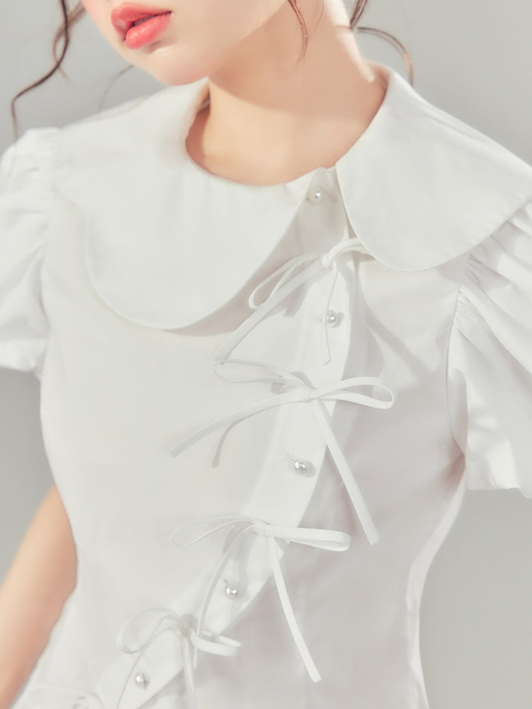 New Chinese Style Doll Collar Shirt