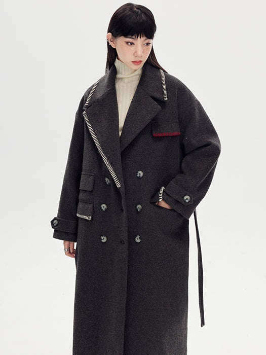 Loose Dropped Shoulders Wool Coat