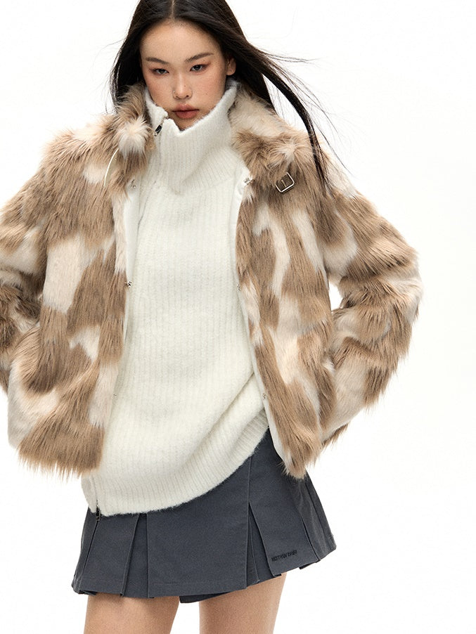 Eco Friendly Marble Fur Coat