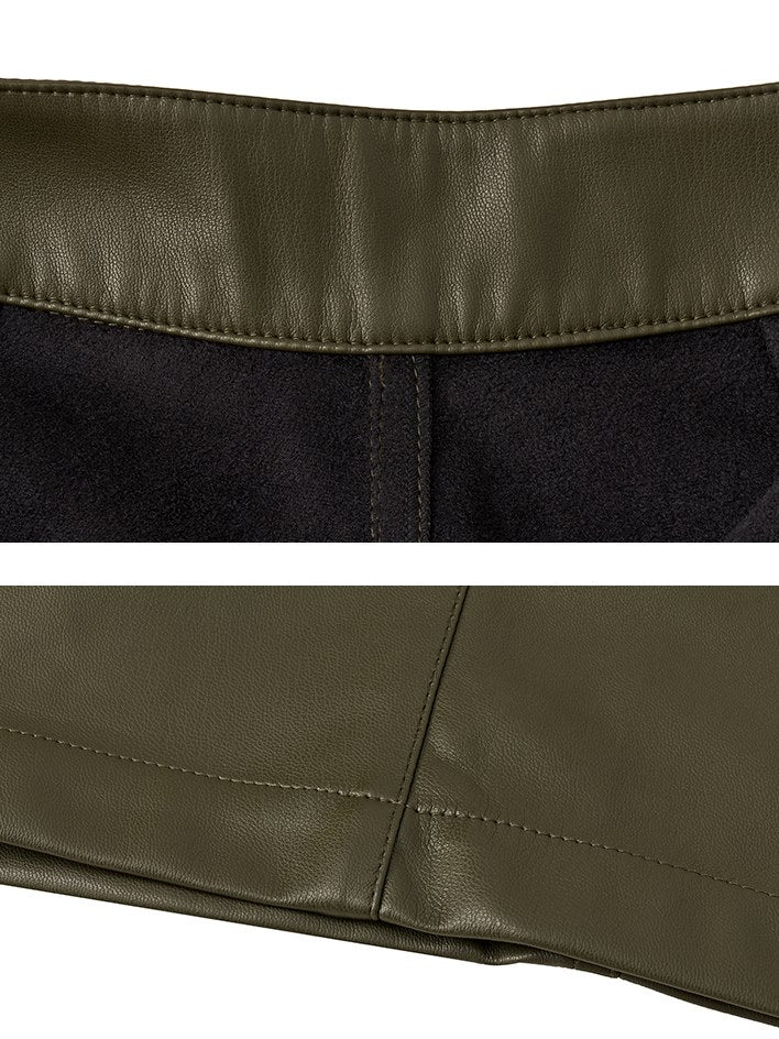 Loose Straight PU Leather Pants