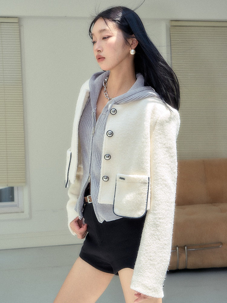 Silver Buckle Cropped Jacket