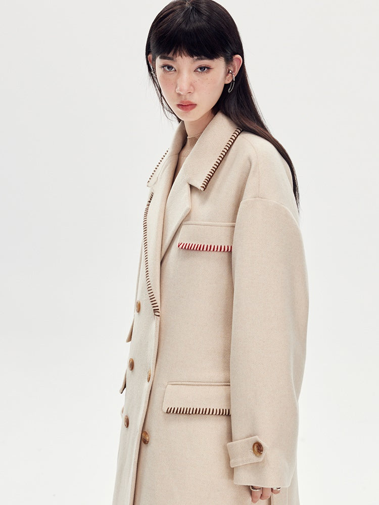 Loose Dropped Shoulders Wool Coat