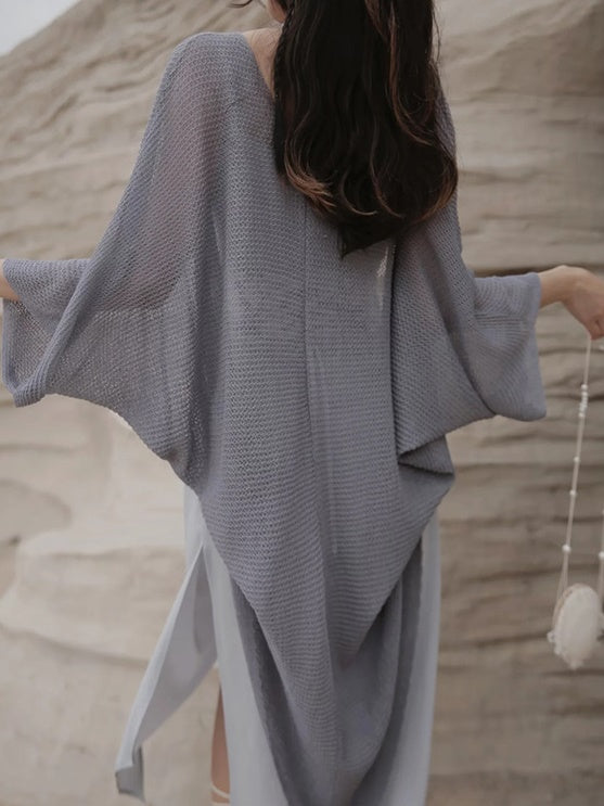 Knitted Sunscreen Long Cardigan