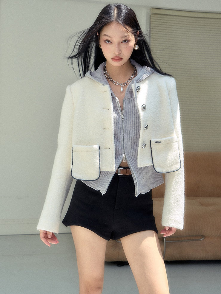 Silver Buckle Cropped Jacket