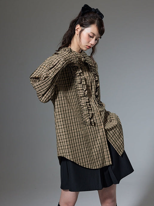 Multi-layered Ruffled Doll Collar Shirt