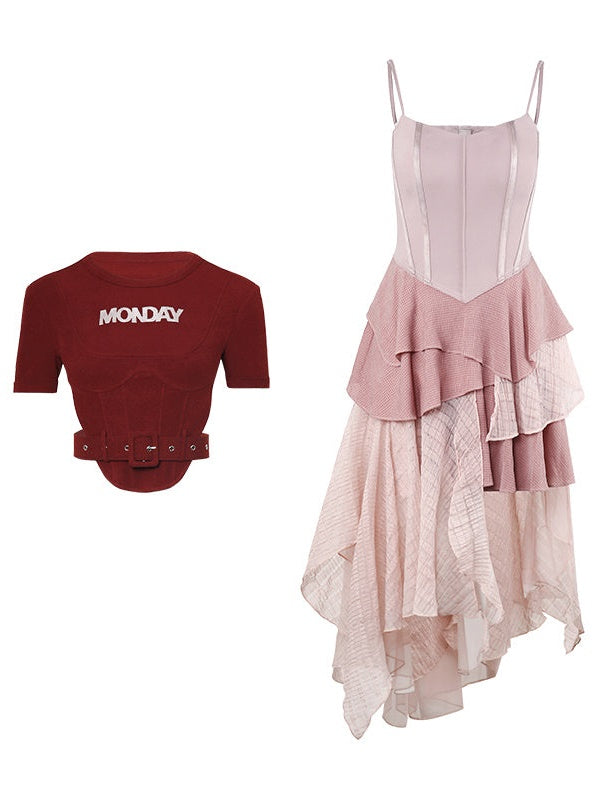 Sling Cake Dress & Embroidered T-Shirt