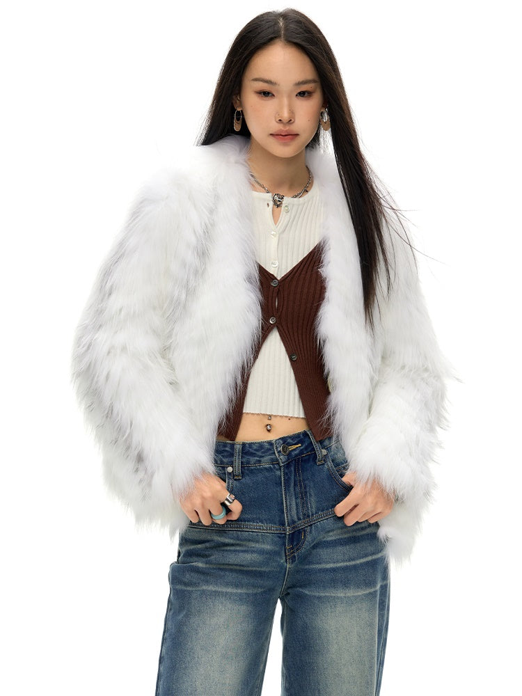 Marble Fox Fur Jacket