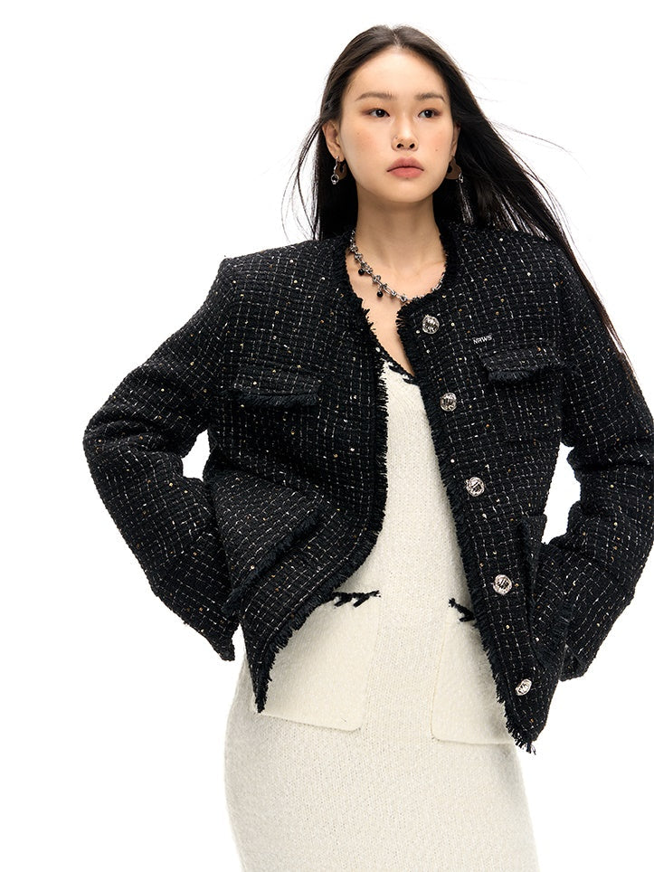 Sparkling Tweed Padded Jacket