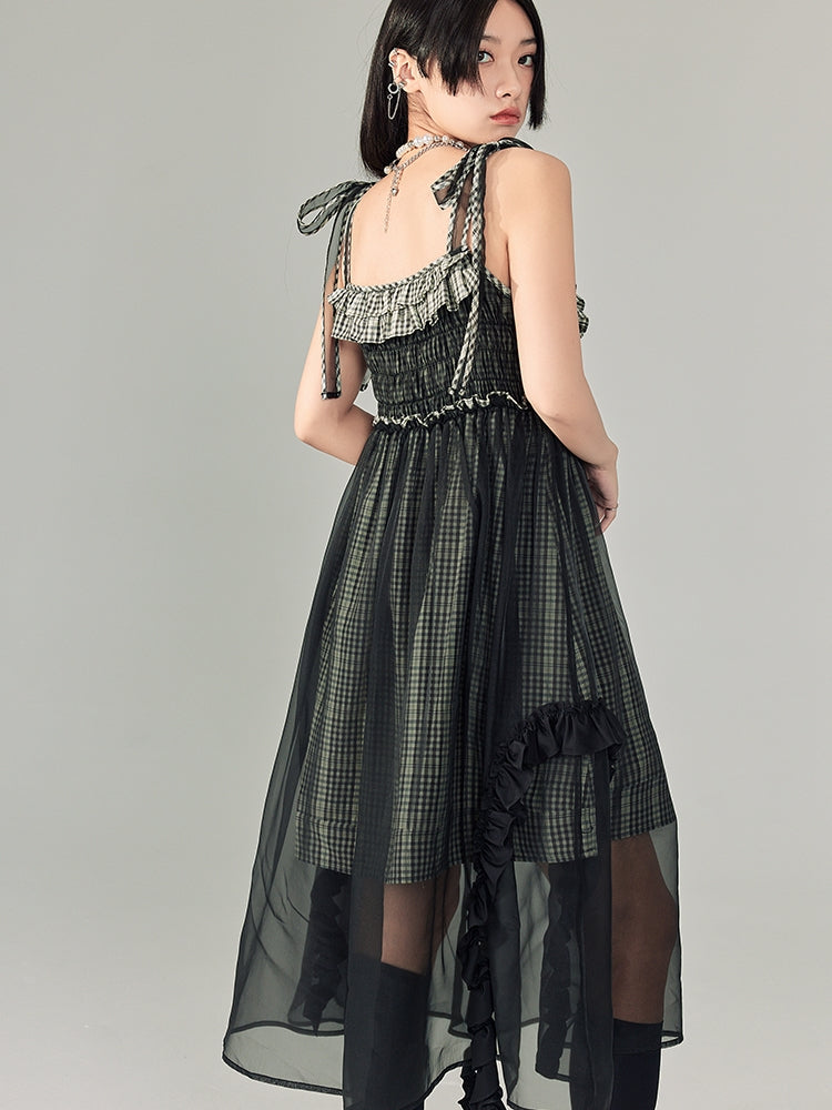 Multi-layer Ruffled Suspender Skirt