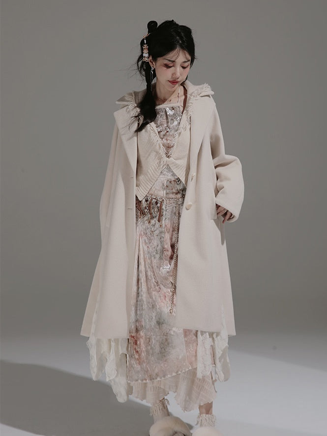 Lace Stitching Fake Layered Coat