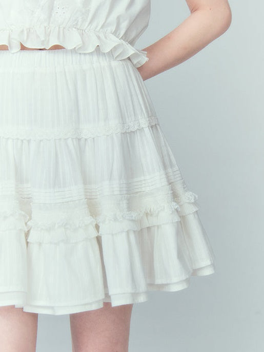 Jacquard Lace Cake Puffy Skirt