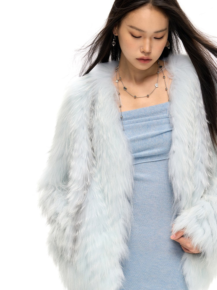 Marble Fox Fur Jacket