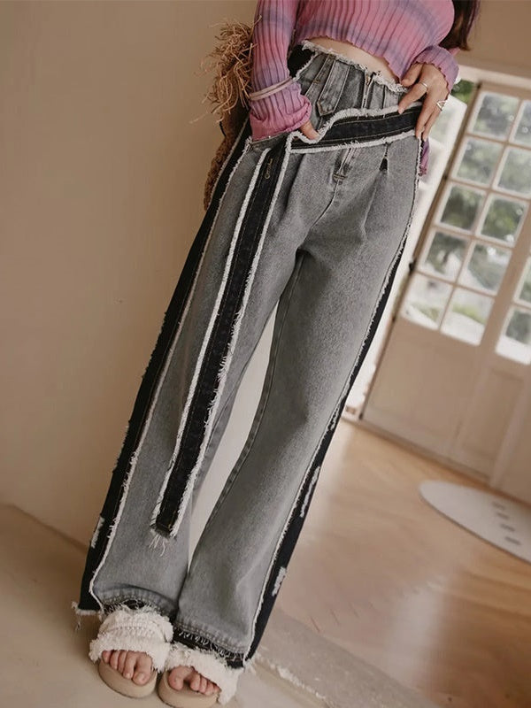 Niche Design Slim Straight Jeans