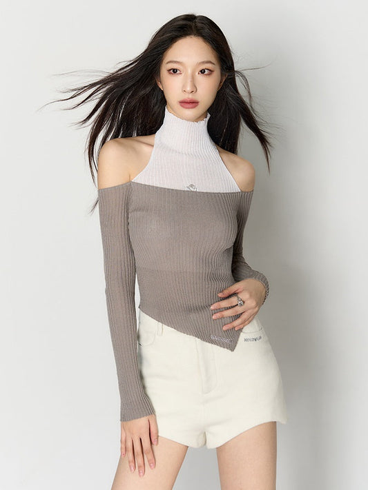 Fake Two-Piece Knitted Top