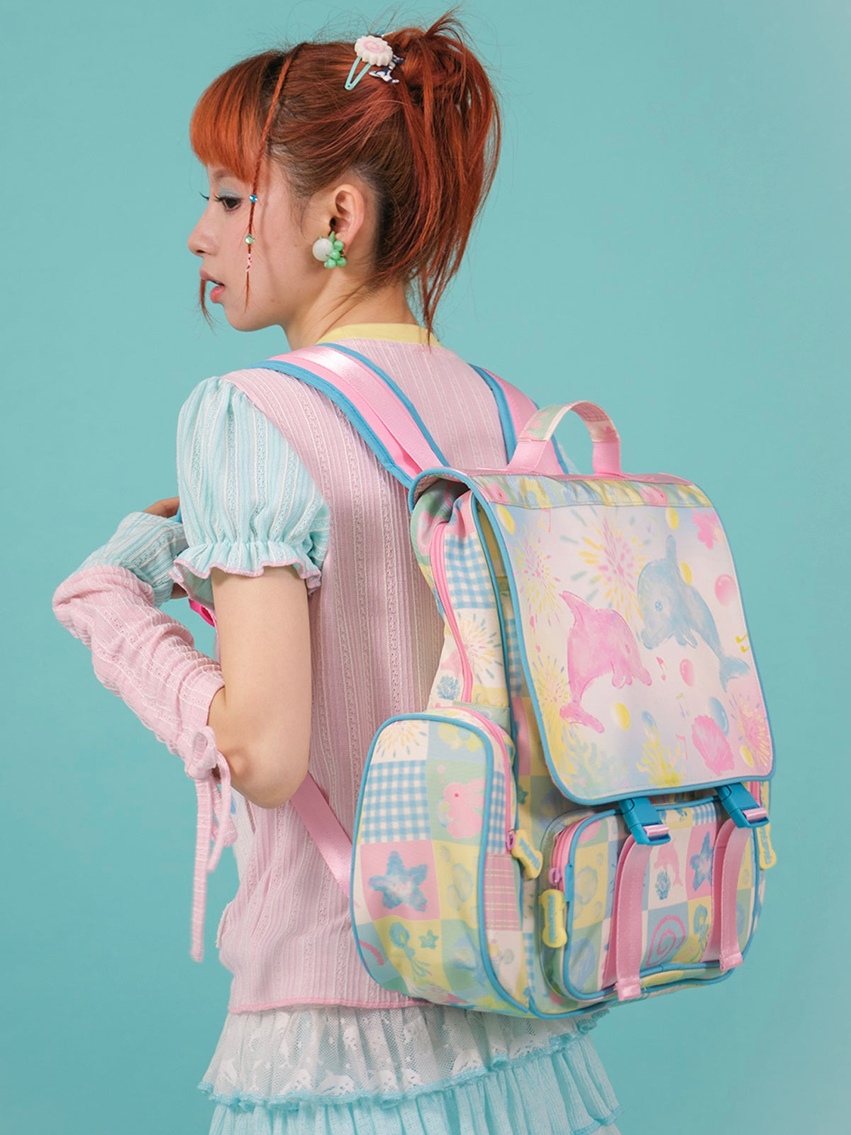 Large Capacity PU Print Backpack