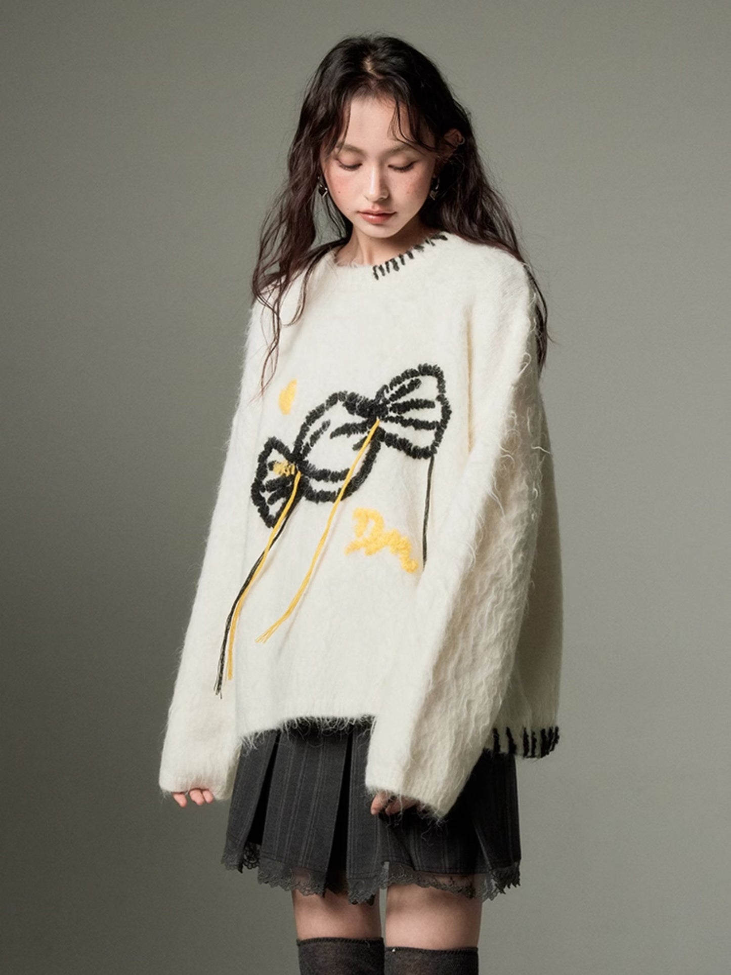 Soft Waxy Candy Embroidered Sweater