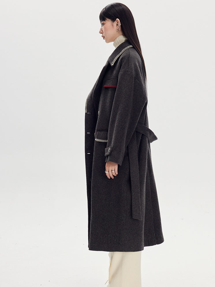 Loose Dropped Shoulders Wool Coat